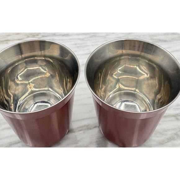 Nespresso Collections Espresso Cups Set of 2 Pixie Lungo Red 5.5 Designers Metal - Picture 6 of 10